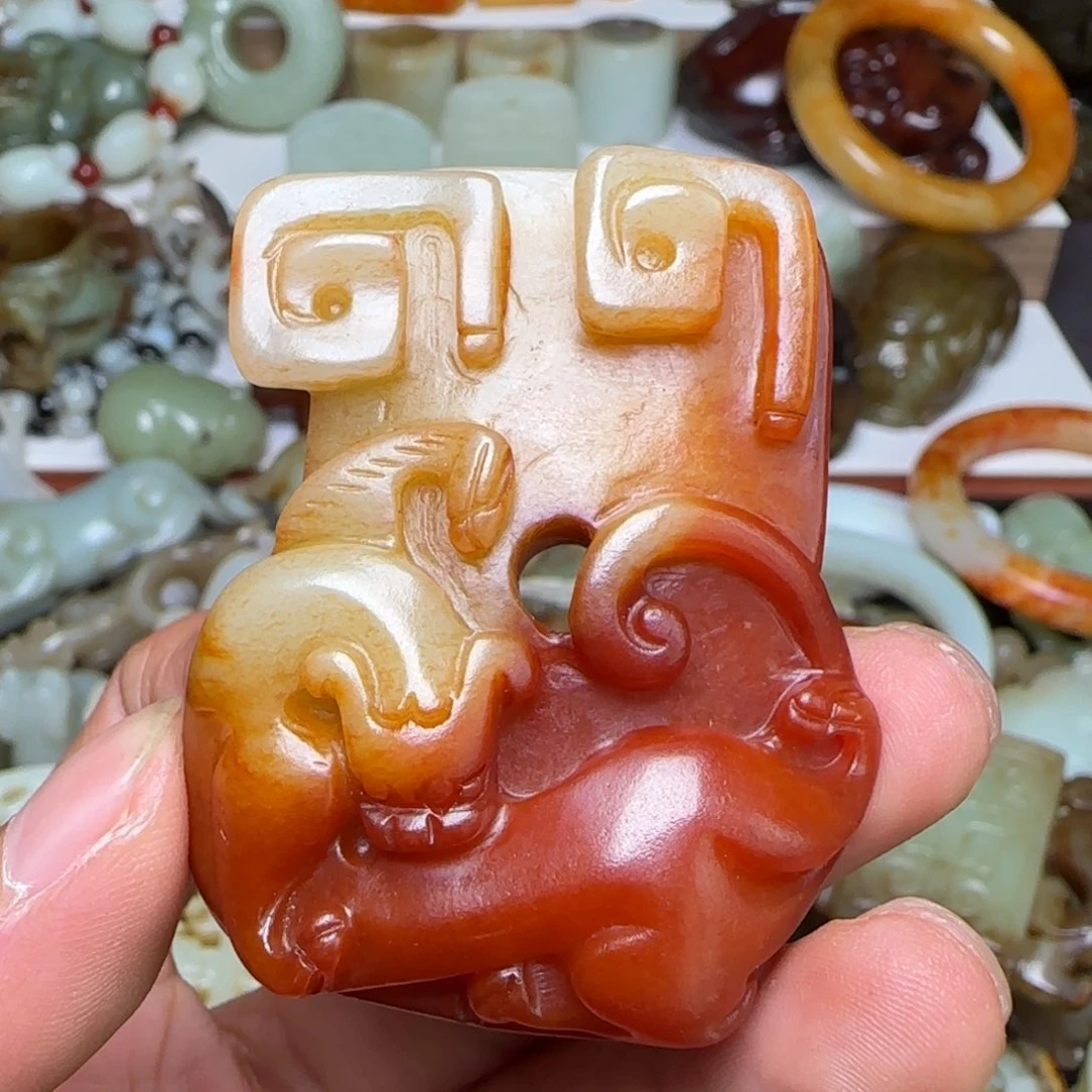 笑***然和田玉未镶嵌挂件