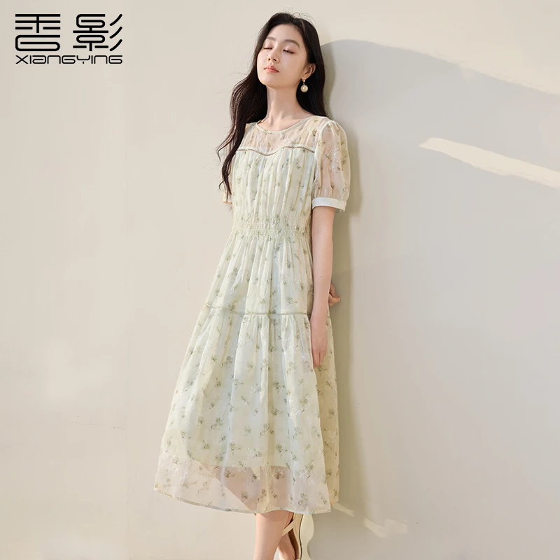 【直播专享】L85S465连衣裙 香影小清新雪纺连衣裙女夏装新款气