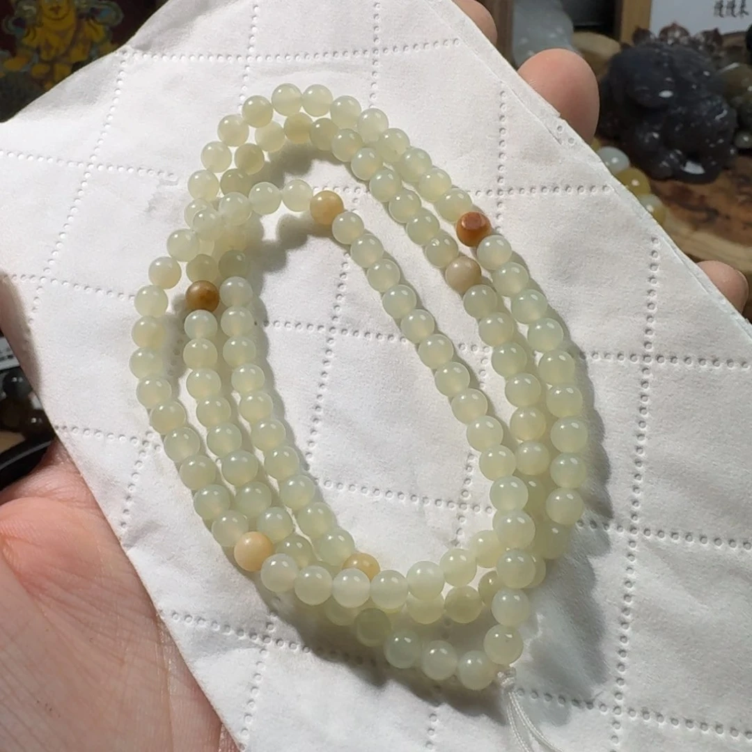 和田玉手串5未镶嵌