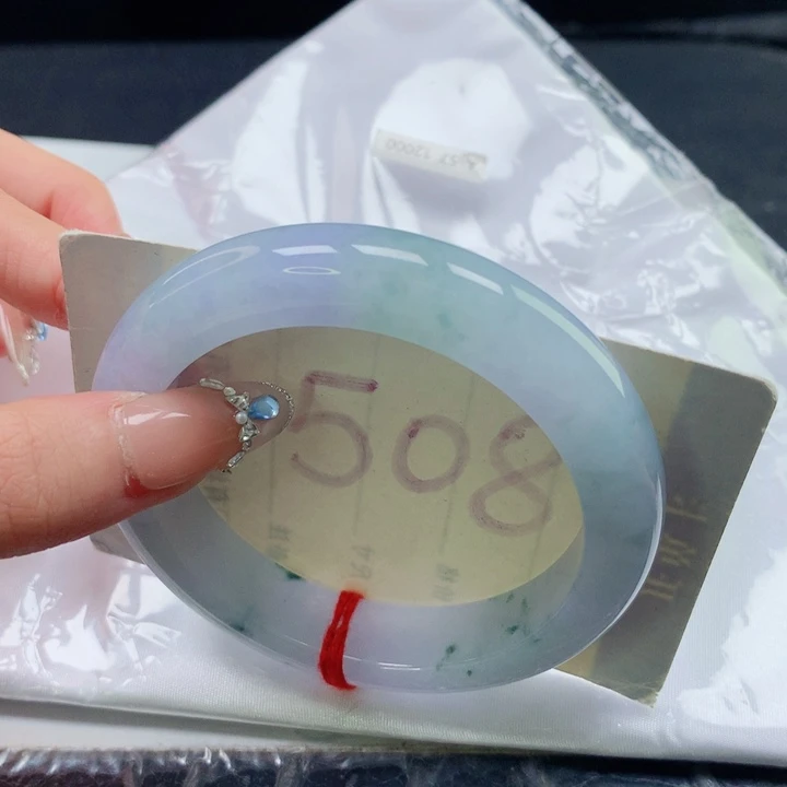 翡翠未镶嵌手镯圈口5758