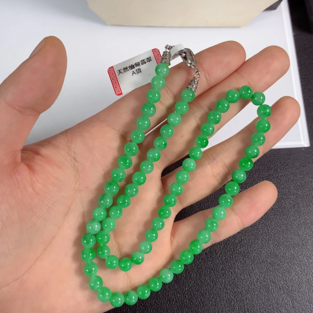 翡翠未镶嵌颈饰项链
