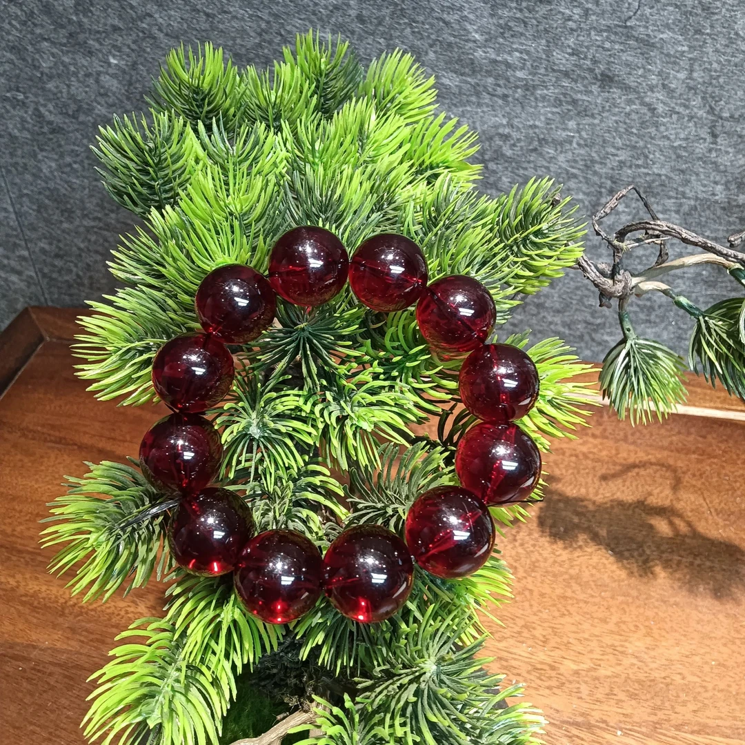 血珀单圈红色手串