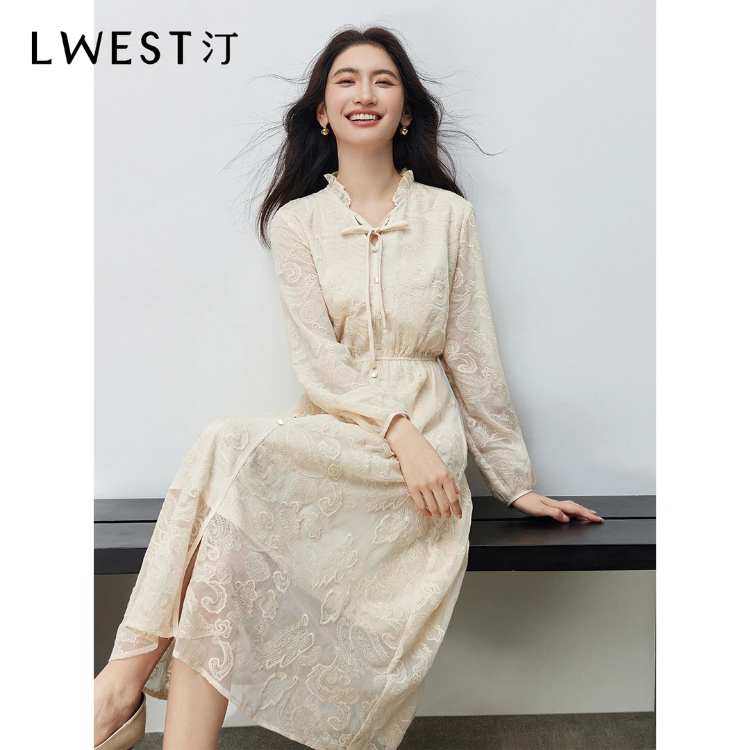 【备用链接】朗文斯汀重工气质蕾丝连衣裙DTYL5101A03163