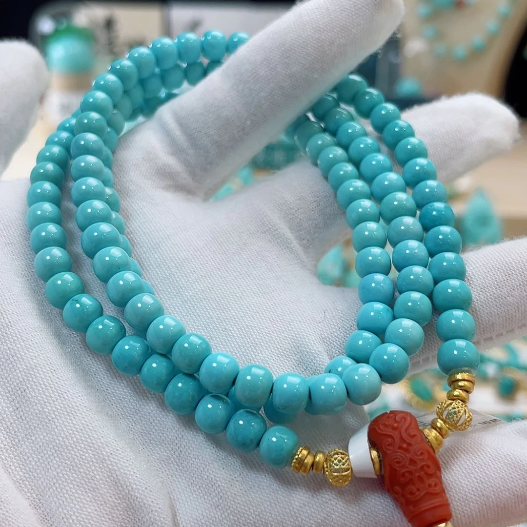 绿松石珠宝奇石18K金镶嵌