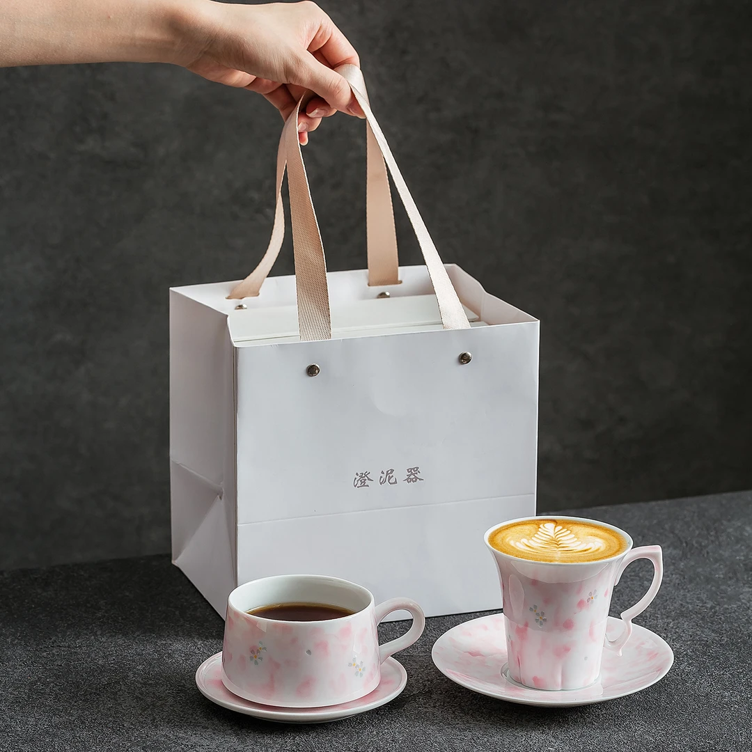 2025新款精致高颜值高级感小清新陶瓷杯定制杯子陶瓷咖啡杯碟套装