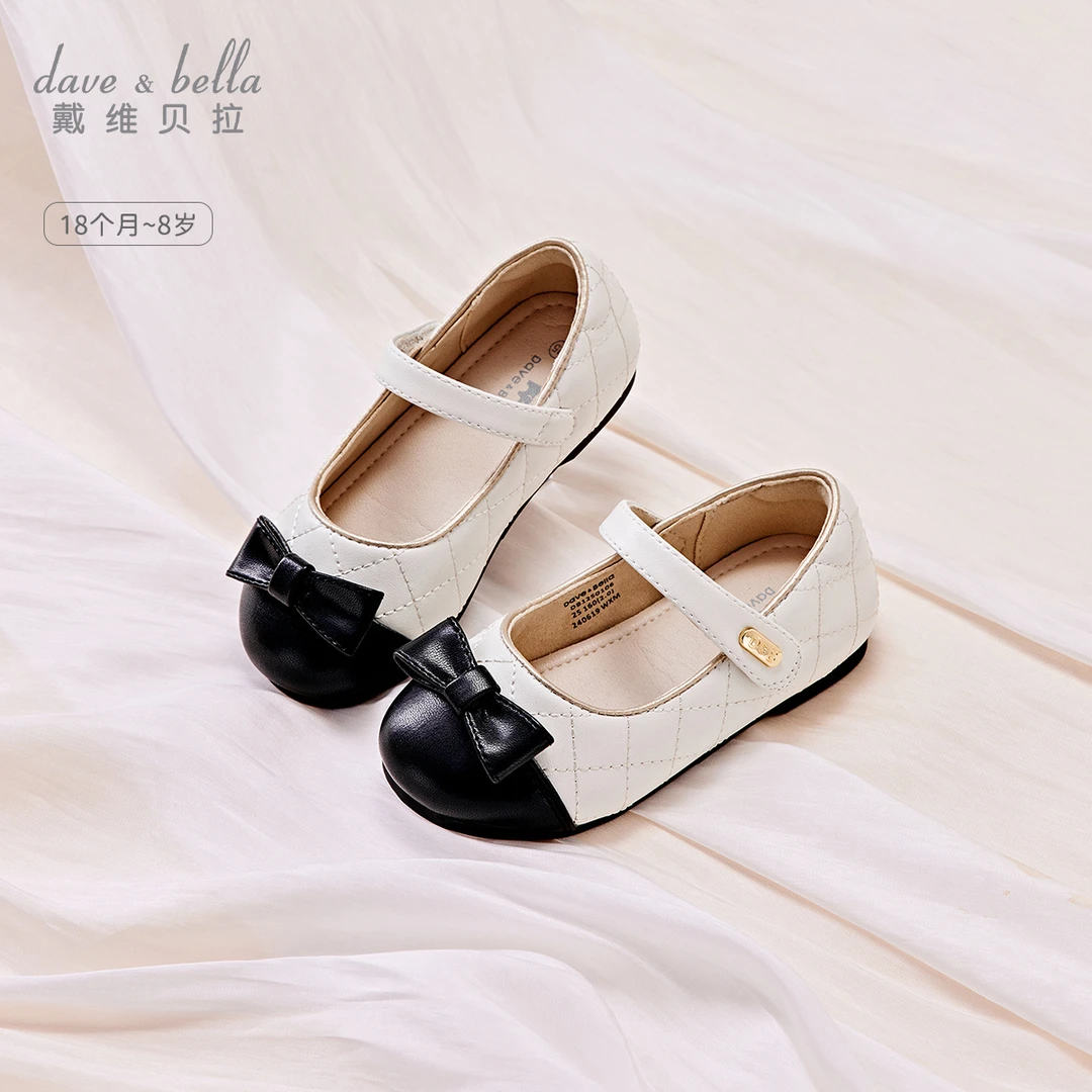 【25年秋】戴维贝拉女童小香风时尚玛丽珍皮鞋宝宝洋气公主鞋童鞋
