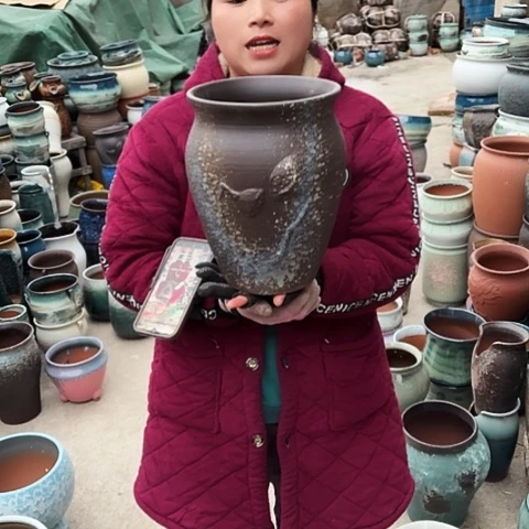 口21高27瑕疵盆子。