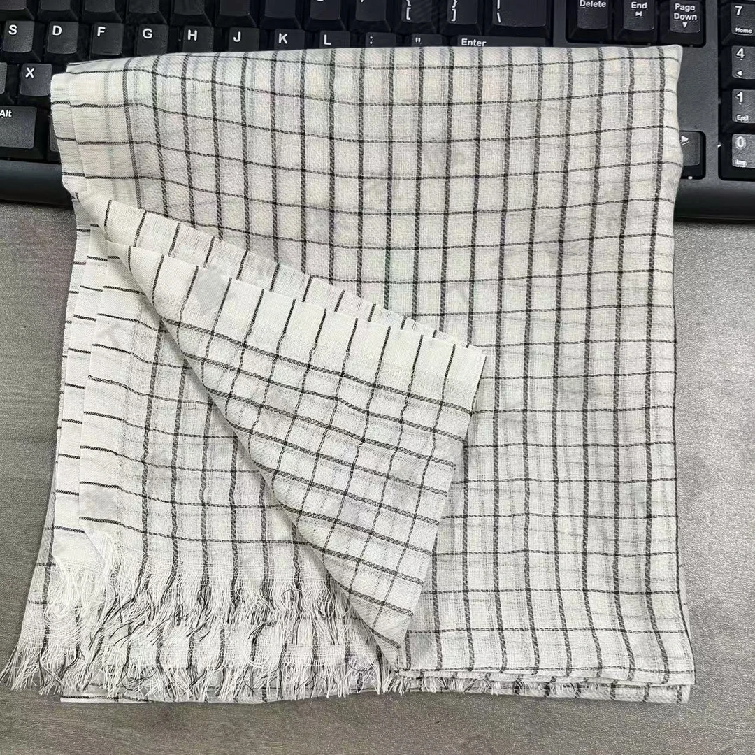 （小白格）戒指绒95*200左右长巾