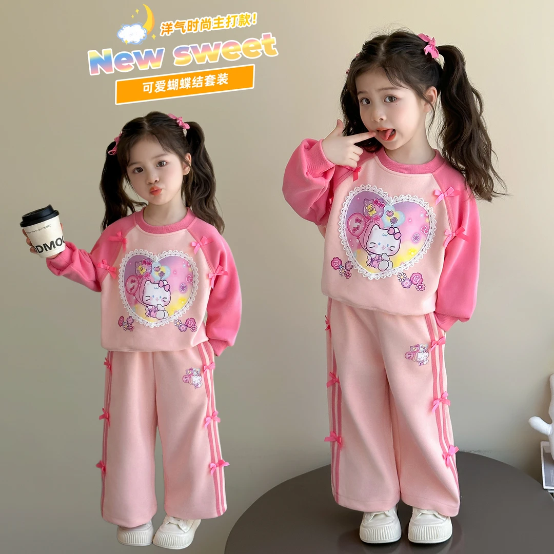 女童秋装套装2025新款4-6岁幼儿园潮款小童女宝春秋季洋气两件套