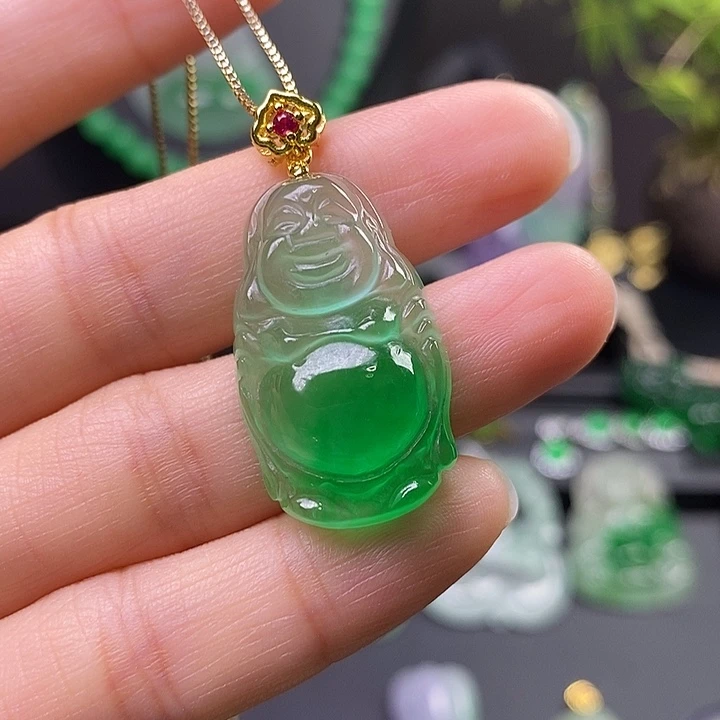 翡翠未镶嵌吊坠(赠链)