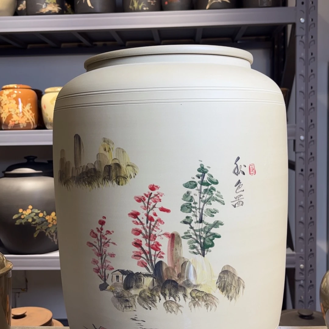 罐福利白泥彩绘35饼茶缸