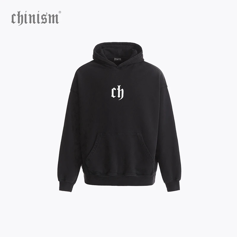 CHINISM赤尘 印花连帽卫衣男秋冬新款美式水洗上衣2029