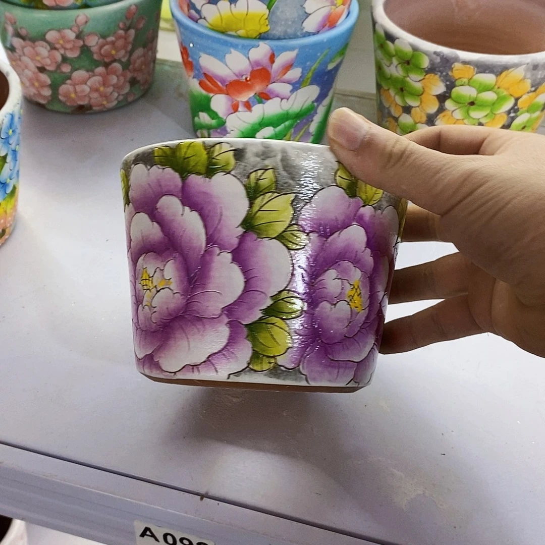 花盆紫砂手绘花盆满28包邮