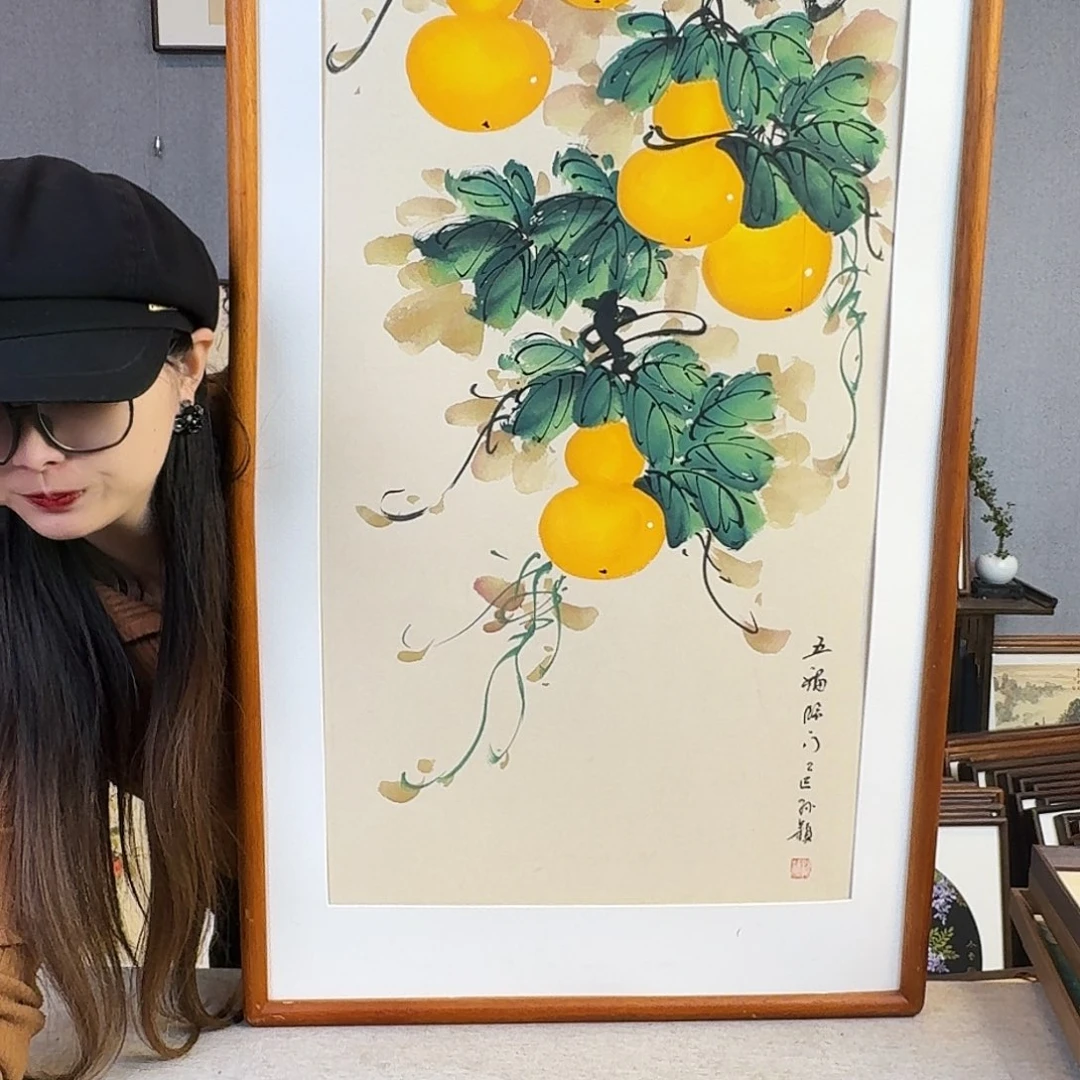 书法纯手绘，纯手写带框尺寸：53×103厘米