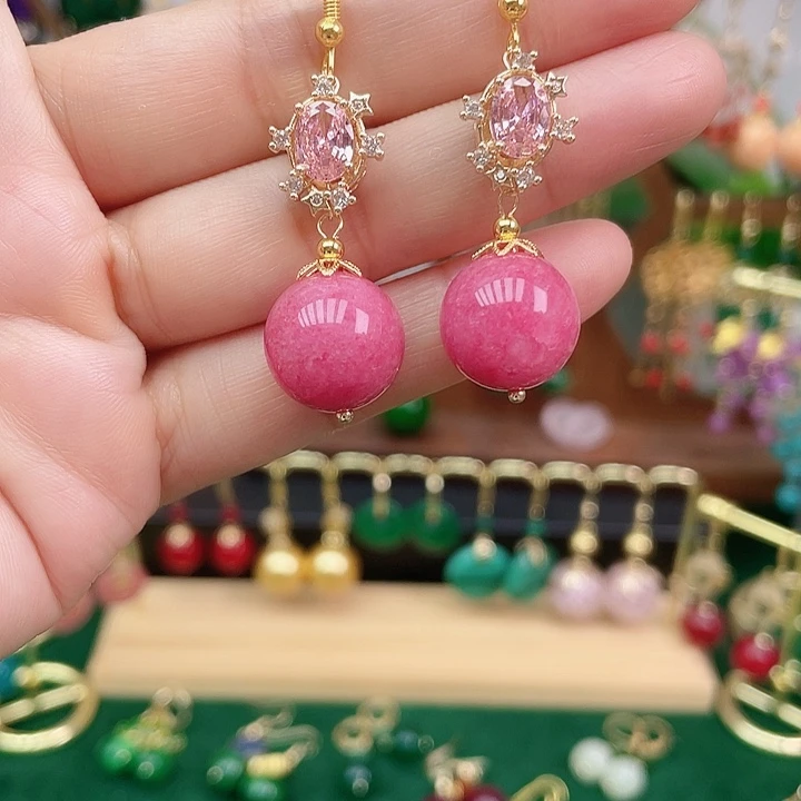 合金石英质玉耳饰