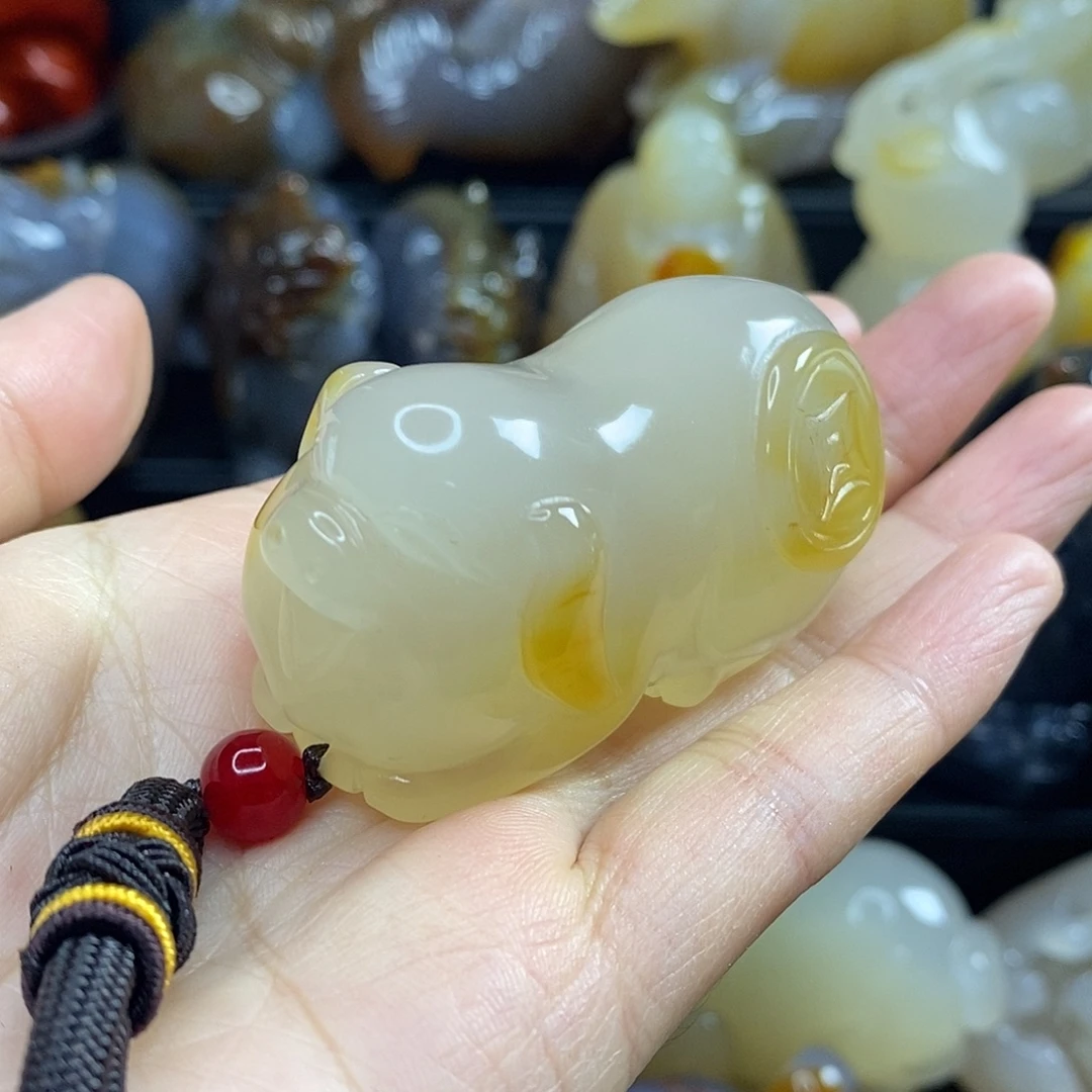 玛瑙/玉髓未镶嵌小手把件