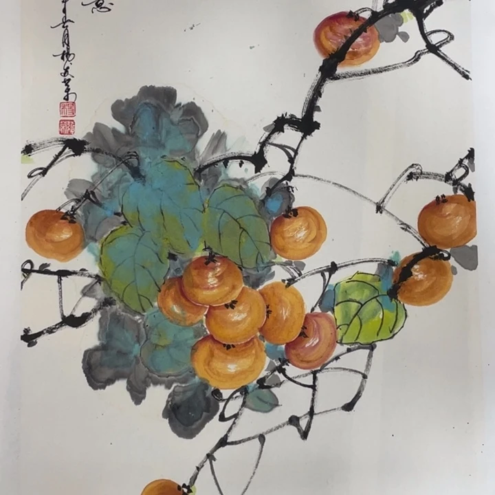国画四尺三开作品