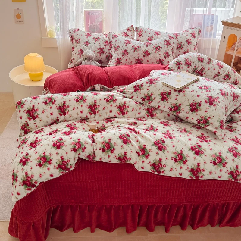 冬季爆款保暖床盖款牛奶绒YBY