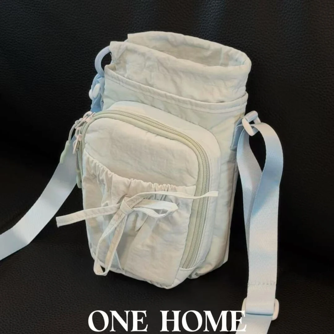 ONE 2025新款户外轻便蝴蝶结束口斜挎包防水手机包保温水壶包