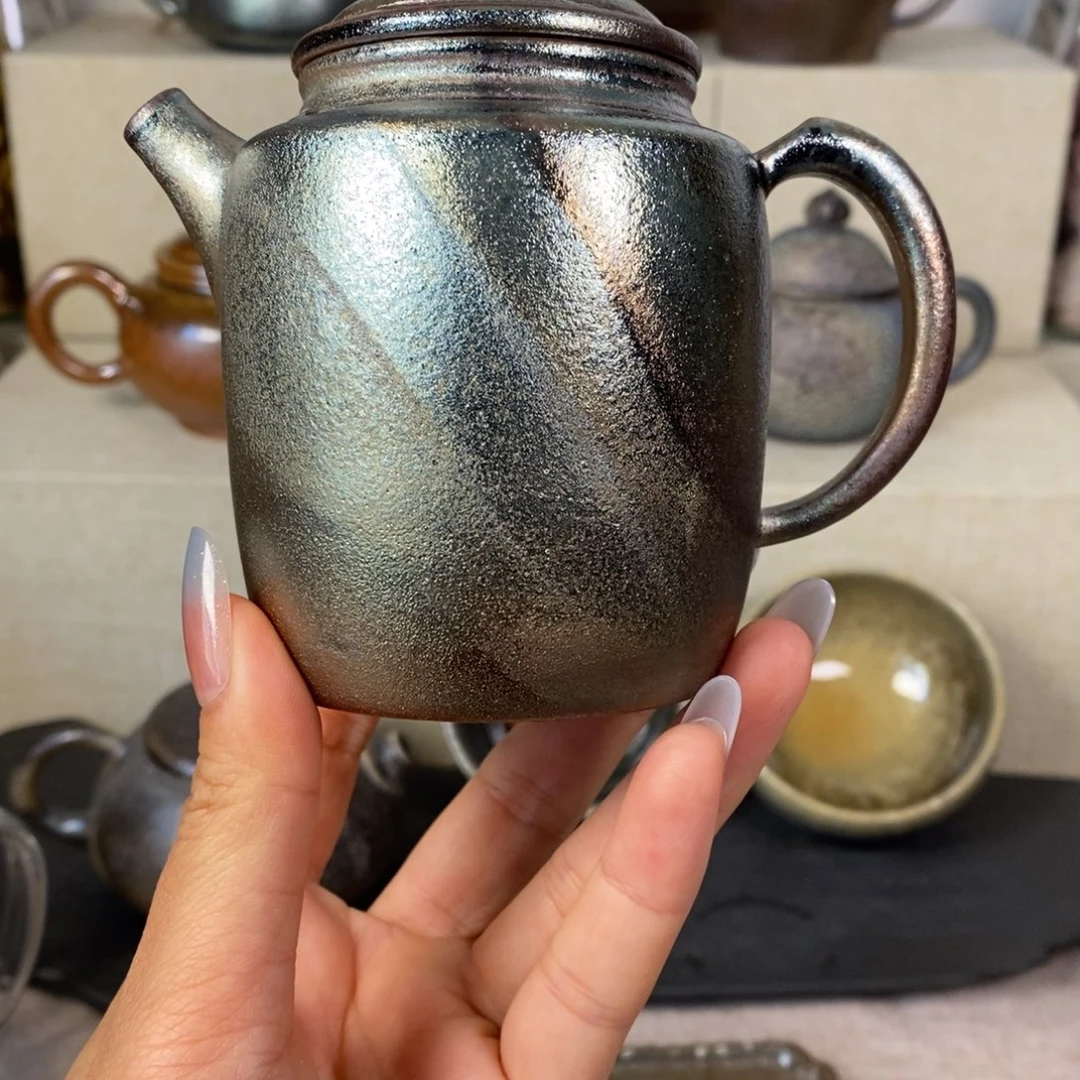 建水紫陶柴烧茶壶微瑕