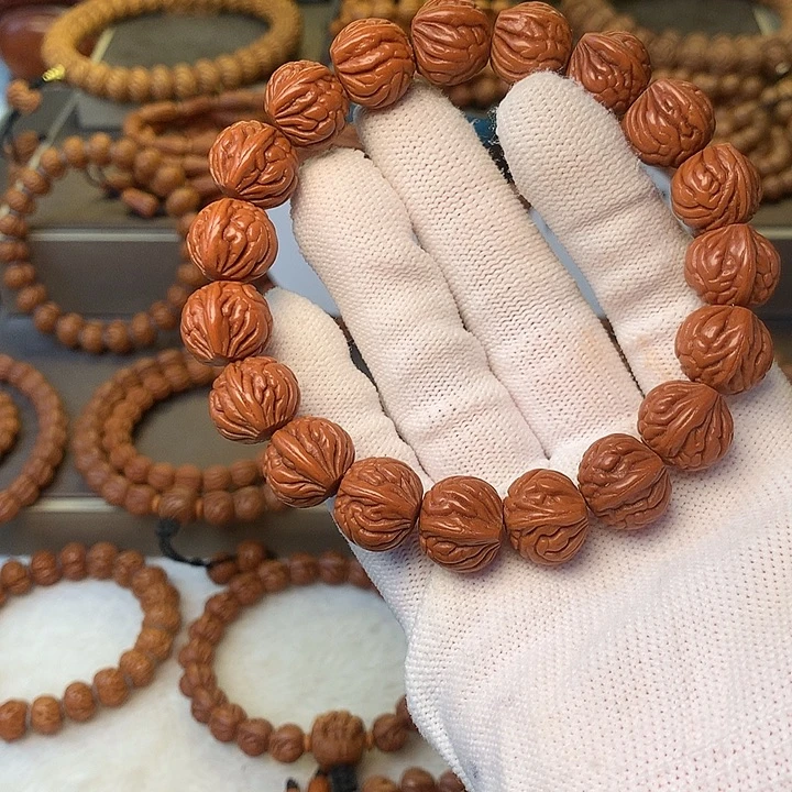 天***北手串桃核秦岭龙纹