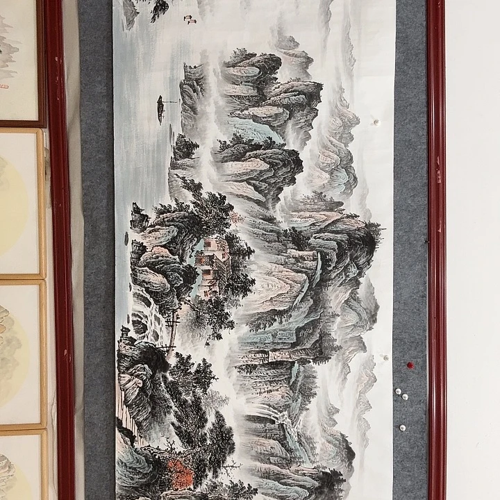 国画手绘国画云峰千里秀