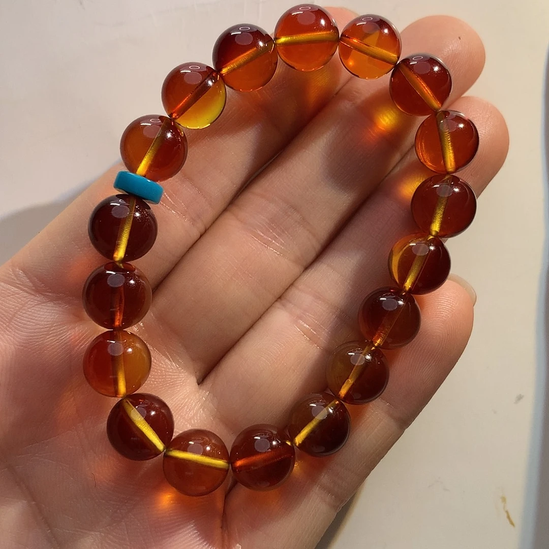 蓝珀未镶嵌手串蓝珀手串