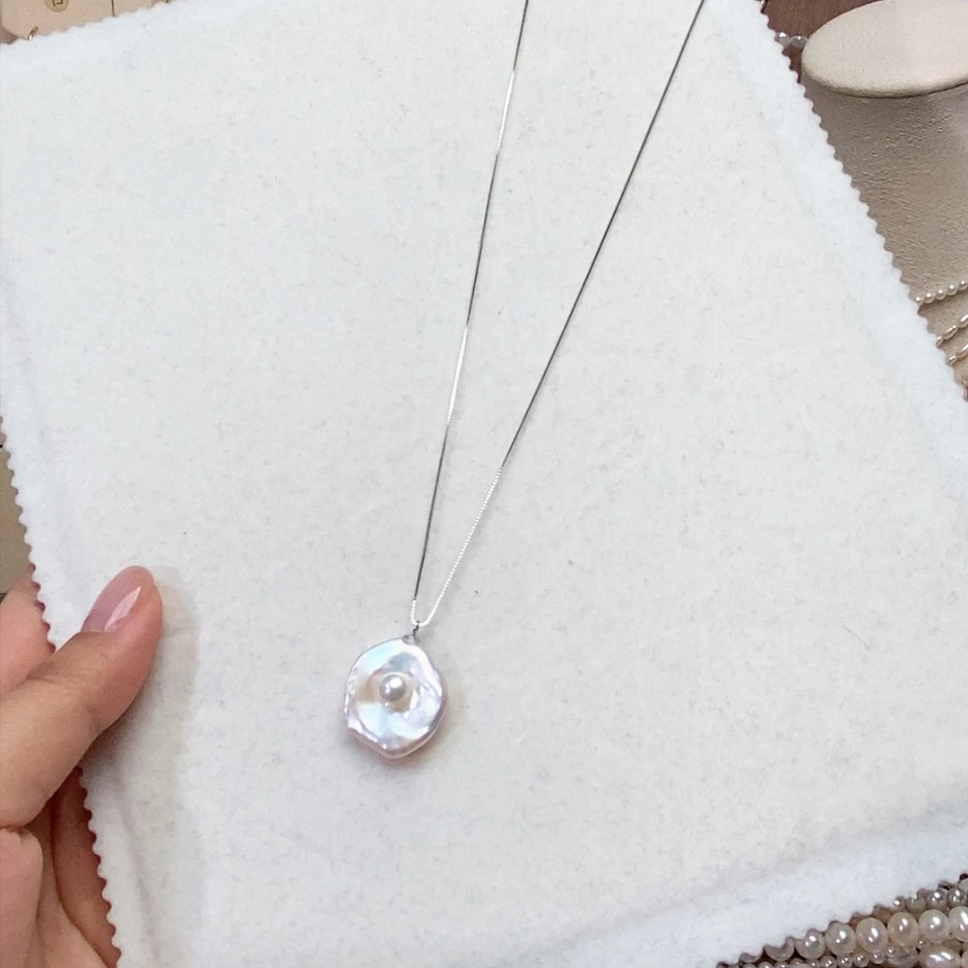 淡水珍珠颈饰银S925镶嵌