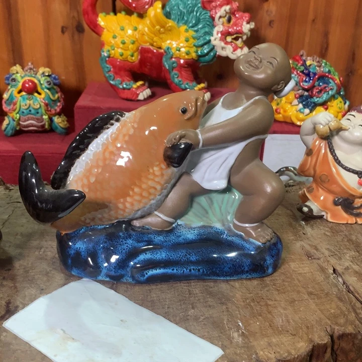 摆件涛**旧陶瓷特价年年有余