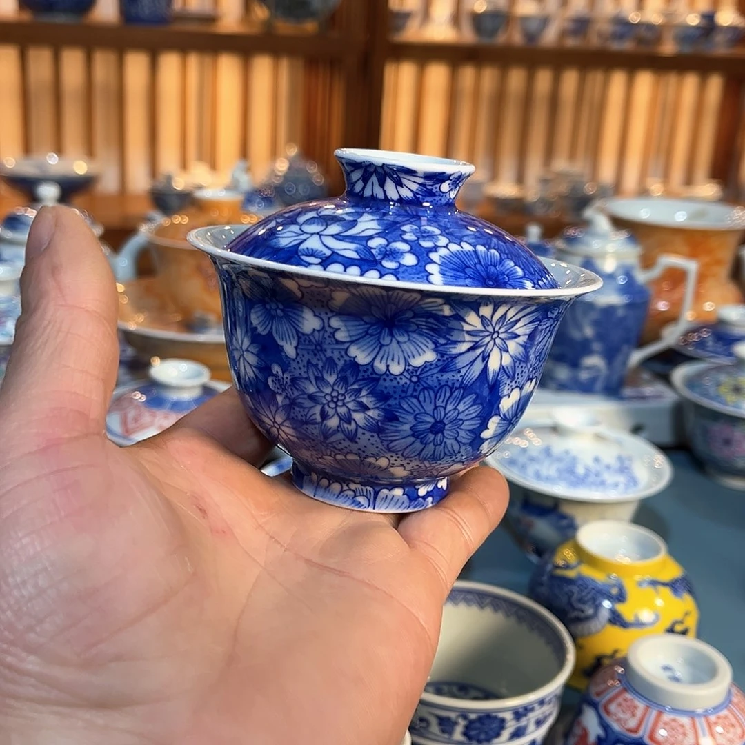 錡镇堂手工手绘盖碗