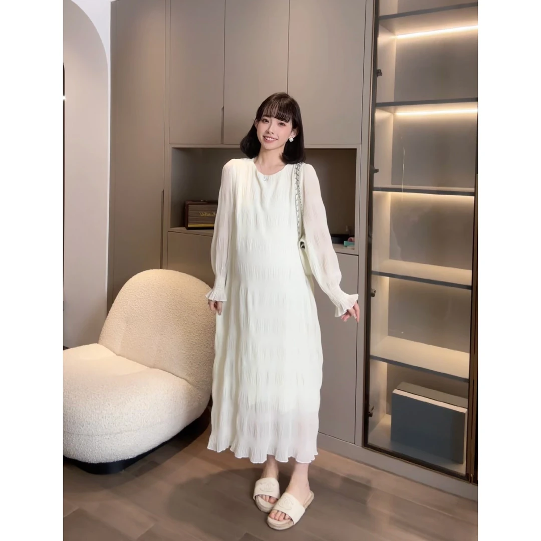 清仓【柔光私语】娜娜的孕期穿搭/孕妇装时尚显瘦蕾丝连衣裙