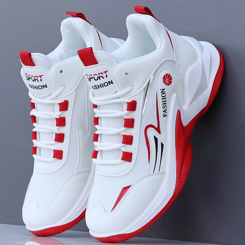 2025新款篮球鞋春夏男鞋防滑耐磨学生跑步鞋飞织网面高帮运动潮鞋