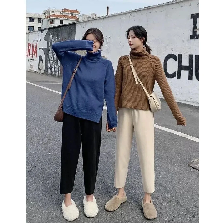 春季新款哈伦裤女奶奶裤九分宽松显瘦韩版小脚老爹萝卜裤子