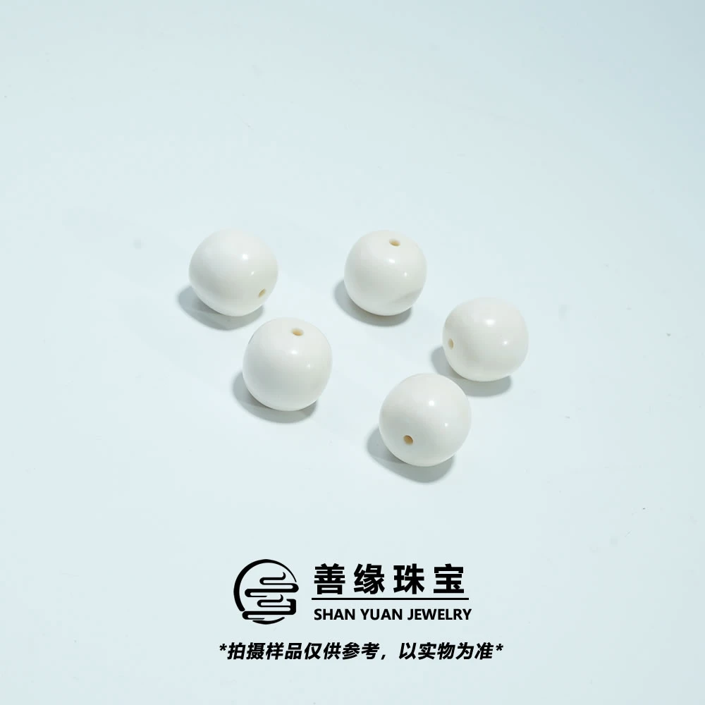 【善缘】天然猛犸牙冻土料5A高润级老型配珠腰顶珠文玩配饰（发其一）