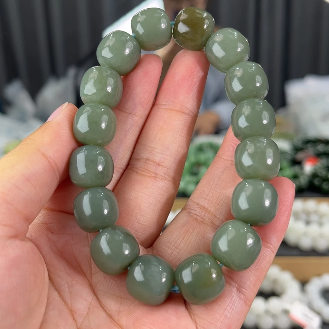 手链未镶嵌和田玉新疆且末蓝带糖卡14老型珠