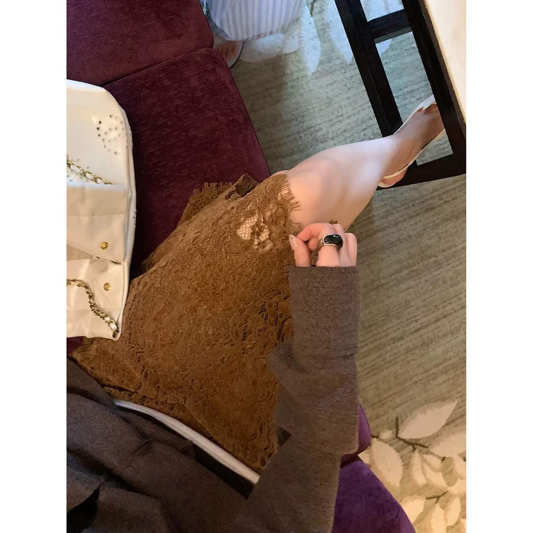 Gakee【旧时光】 法式复古镂空半身裙时尚通勤短裙B37148GK53