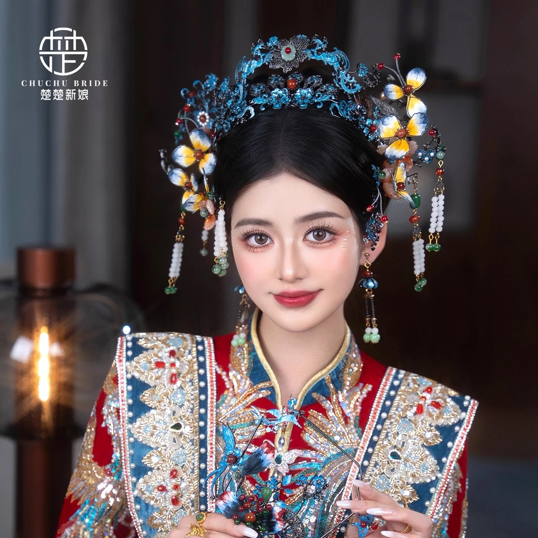 中式秀禾新娘汉服小众手作设计古装精致头饰复古传统发饰品