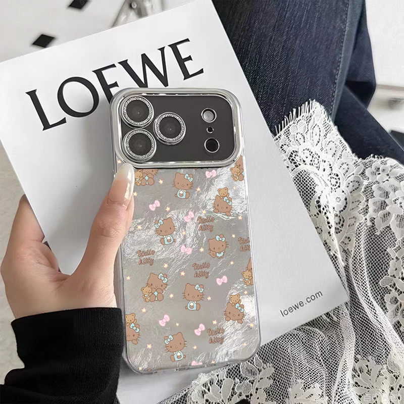 豹纹Kt猫适用于苹果17promax手机壳女磨砂iPhone16亚克力15防摔14