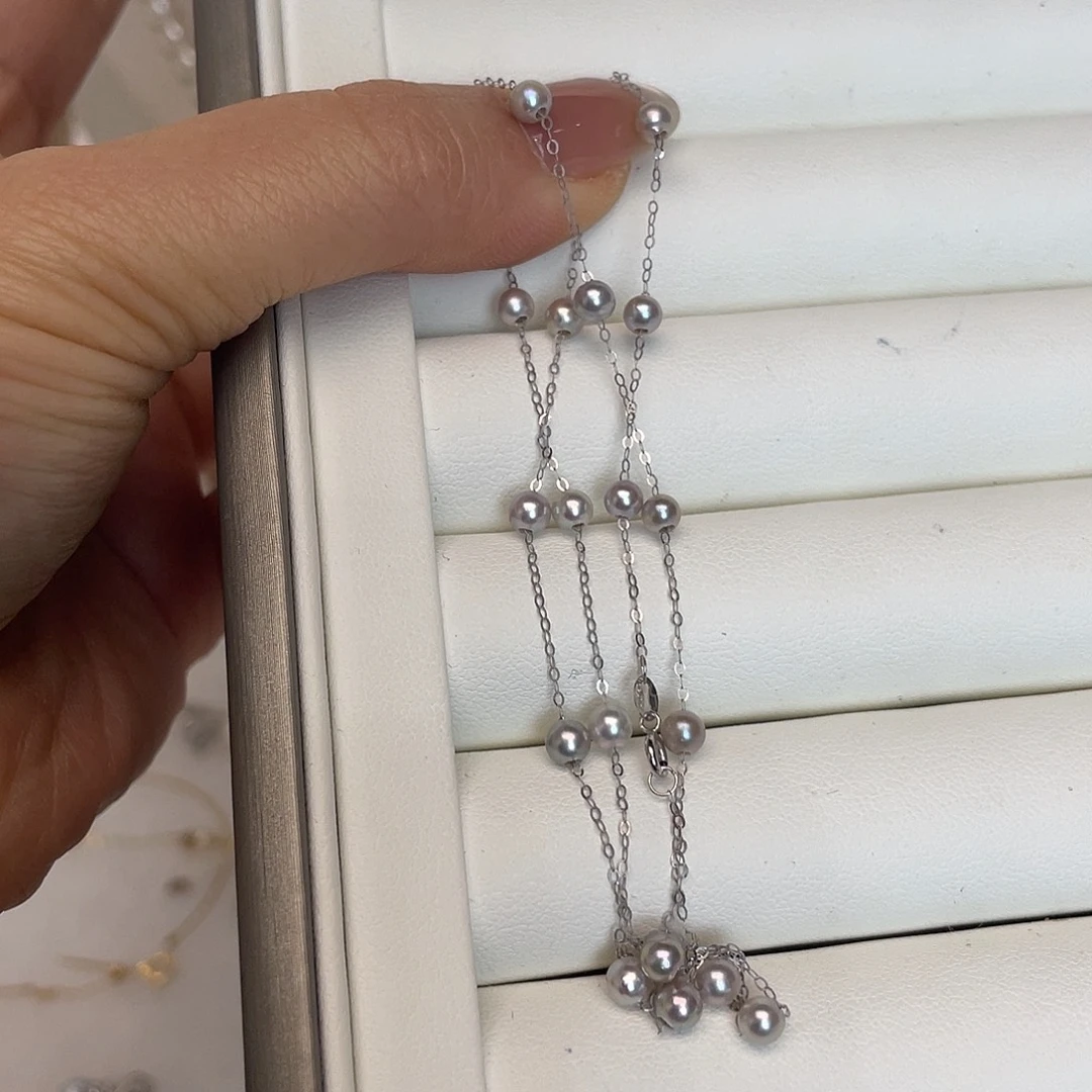 海水珍珠项链18K金镶嵌