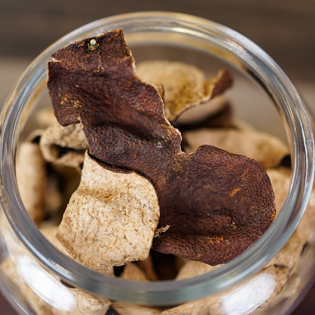 2018年 梅江圈枝大红皮 新会陈皮干仓存储