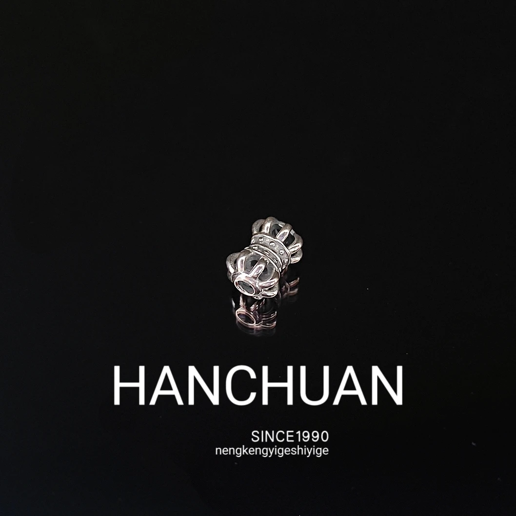 925银银制品 OLOMAU银版 金刚杵线束 7*9.5mm可过双股2.5文玩配饰