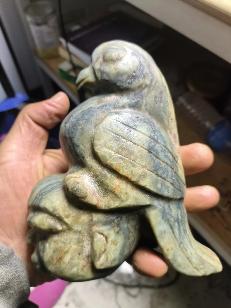 河磨奇石鸟形器型件