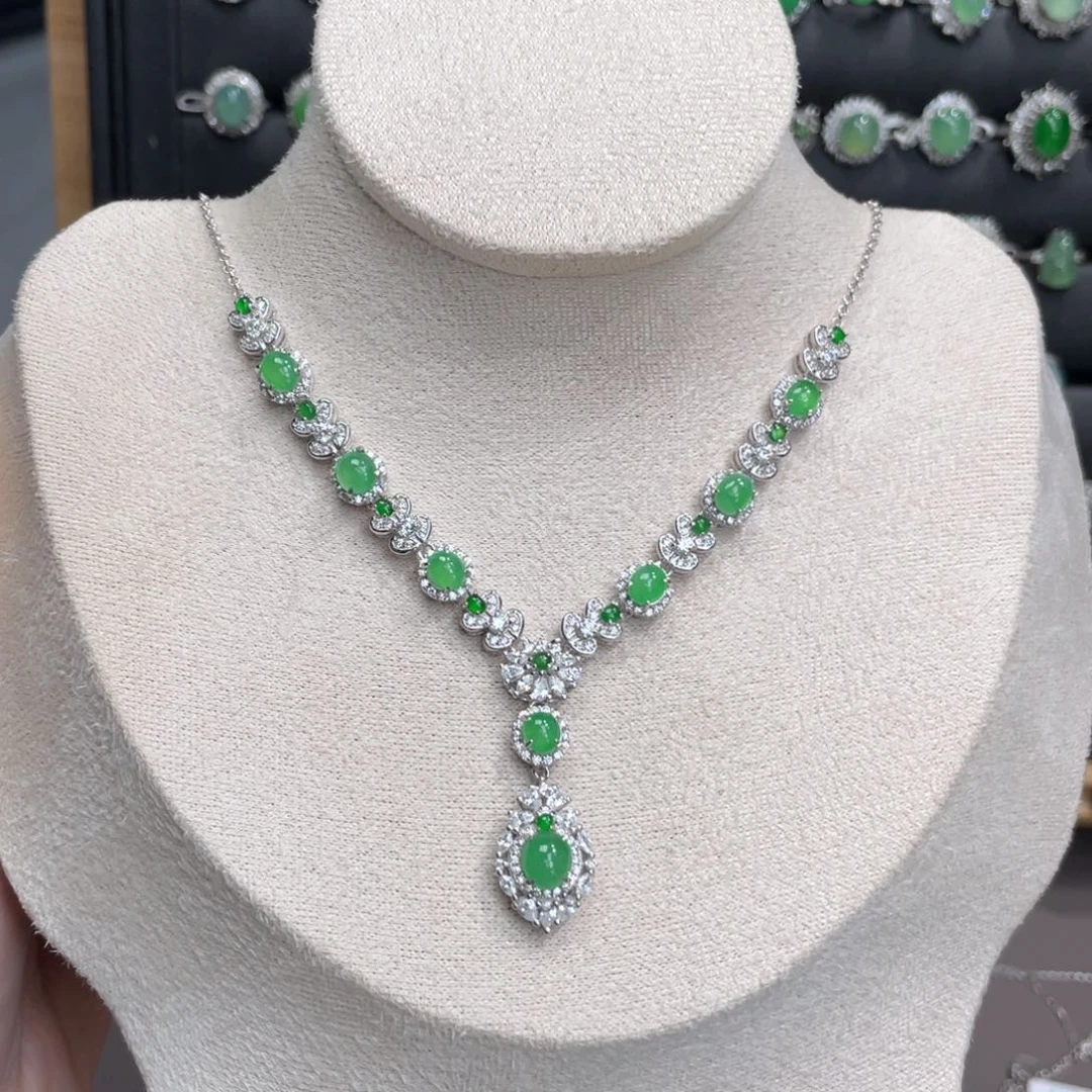 翡翠银S925镶嵌颈饰