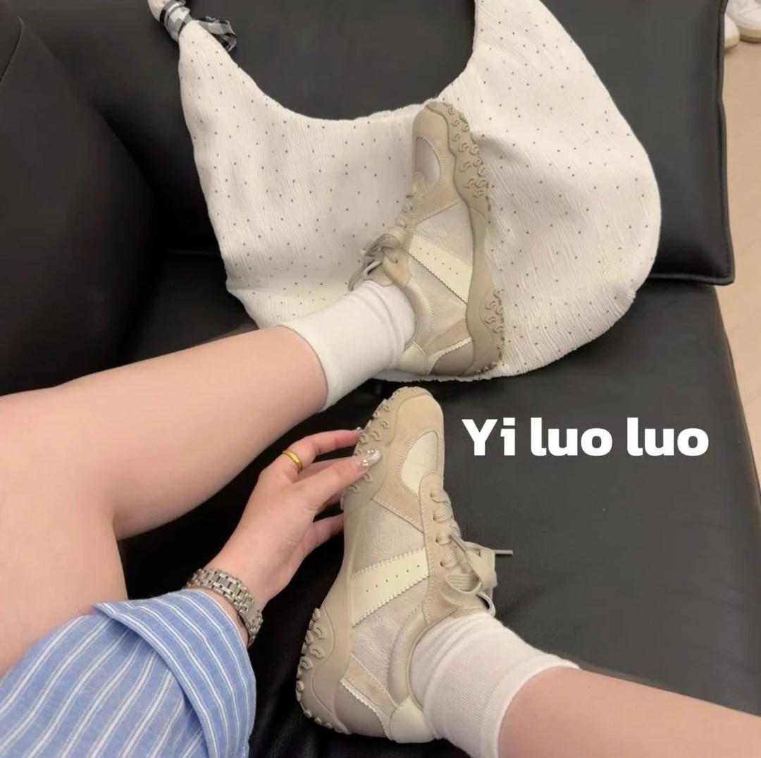 羊皮内里[元气首尔]女鞋平底韩版舒适百搭休闲系带德训鞋