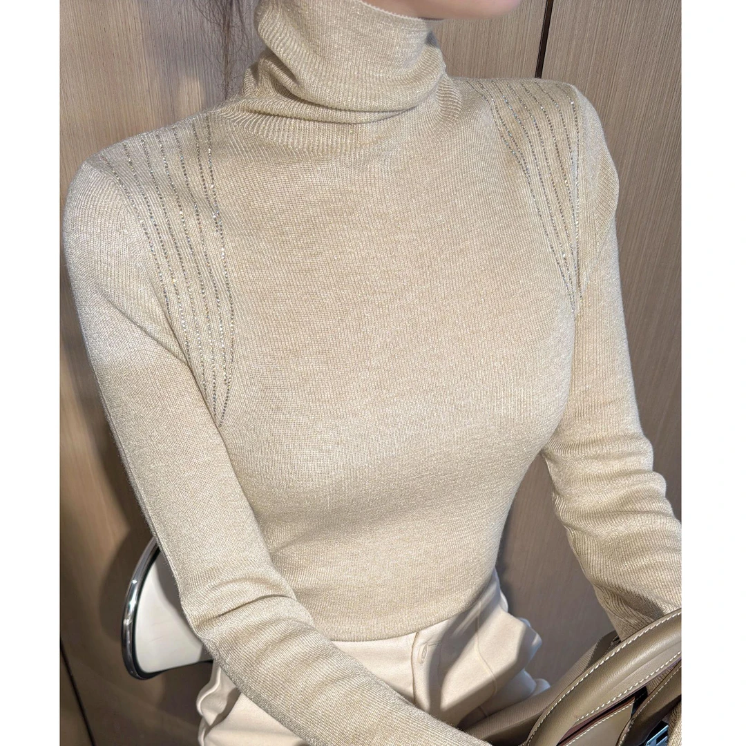 毛衣女秋冬新款高领针织衫高级感气质显瘦百搭打底衫网红上衣8895