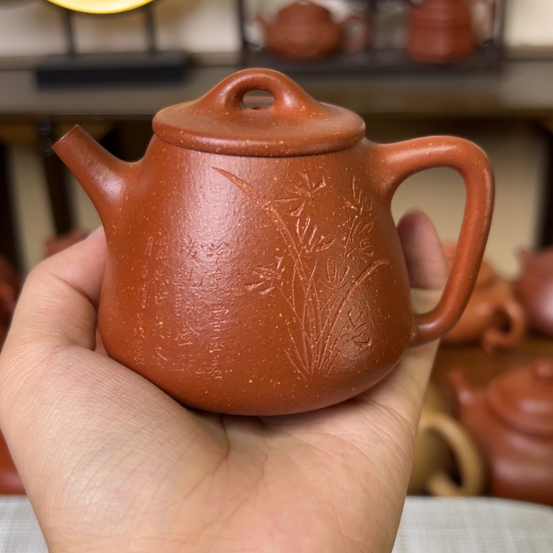 茶壶紫砂紫砂壶高石瓢红降坡150cc