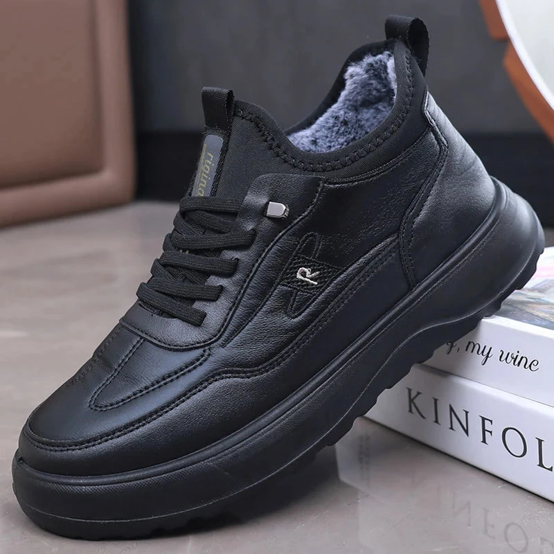 冬季棉鞋加绒加厚休闲鞋子男中老年保暖爸爸鞋软底户外运动鞋男款