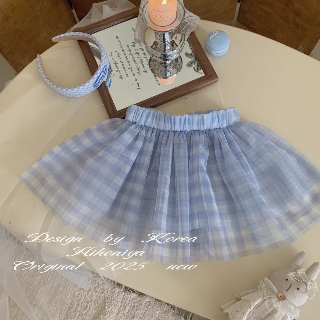 【蓝格屁帘】三Hihoniya~2025春季亲子款蓝色格子洋气韩版屁帘