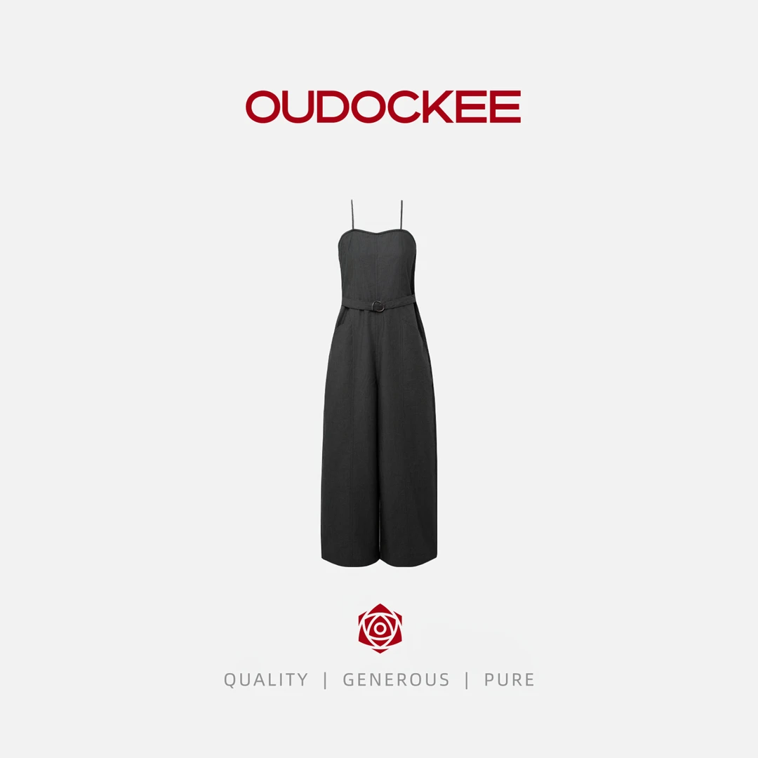 OUDOCKEE 鸥鸥【100棉】背带裤 深灰色背带裤新款 K2502X316T