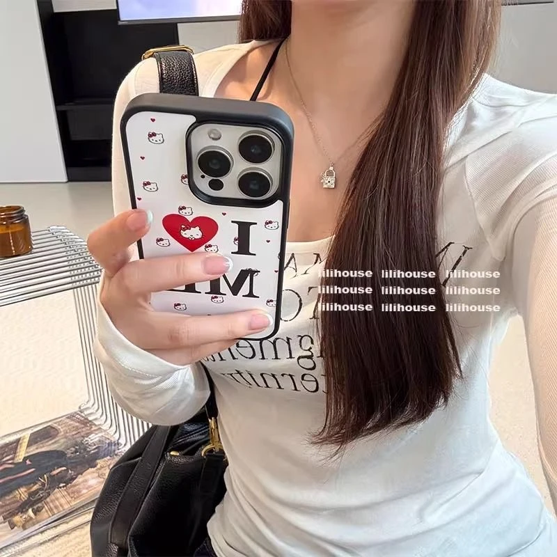 满屏KT猫爱心适用iPhone16果冻15PRO手机壳14苹果13创意12防摔11